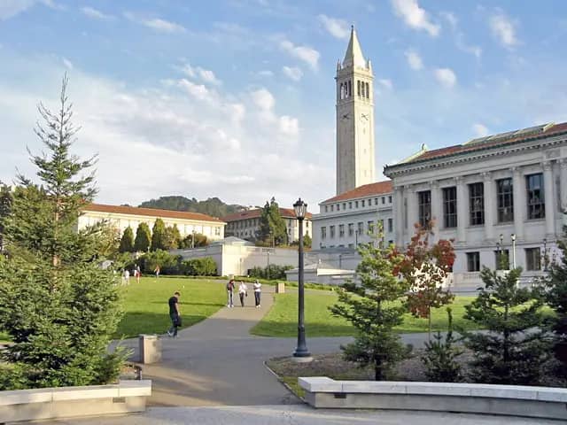 University of California, Berkeley campus — Memorial Glade and Sather Tower on the campus of the University of California, Berkeley in Berkeley , California , Unite