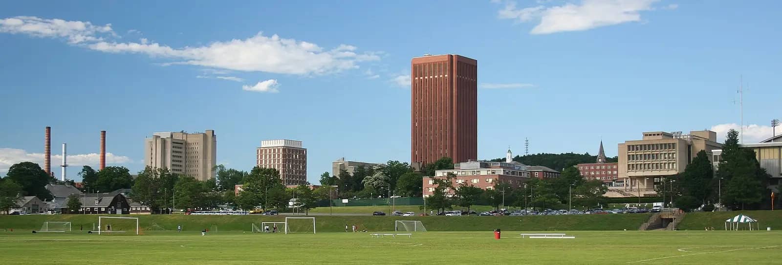 University of Massachusetts Amherst campus — University of Massachusetts Amherst, 2005. View from the South Athletic Fields. Submitted by photographer. -- Eraboin 01
